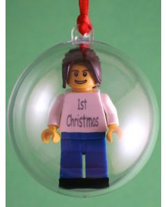 Personalised Lego Christmas Bauble for the Christmas Tree Labels4Kids