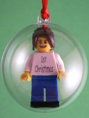 Personalised Lego Christmas Bauble for the Christmas Tree Labels4Kids