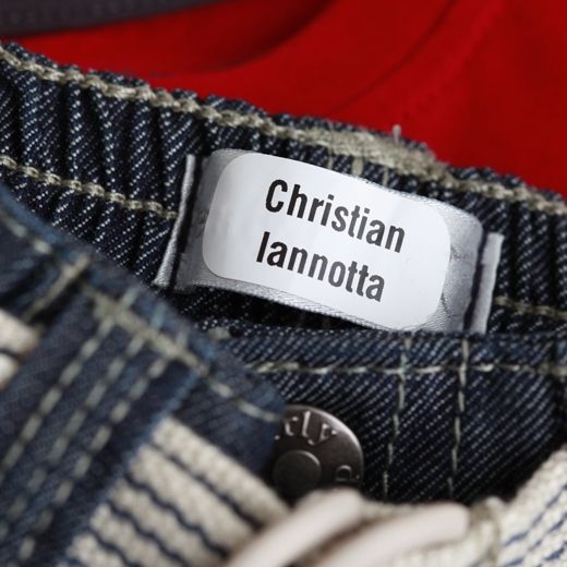 Stick on clothing labels